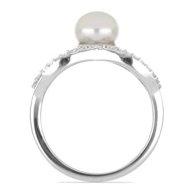 BUY NATURAL WHITE FRESHWATER PEARL GEMSTONE STYLISH RING